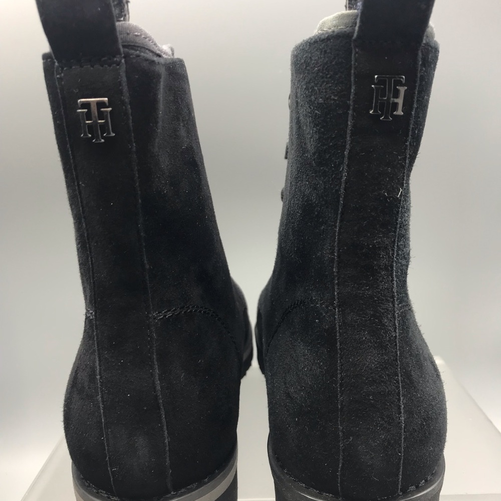 Tommy Hilfiger Combat Black suede Boot Women’s - Picture 2 of 7